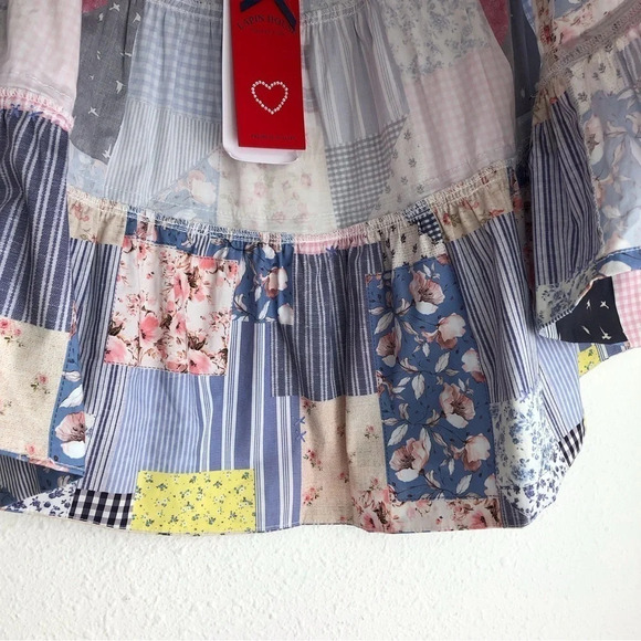 NWT Lapin House skirt patchwork blue & pink cotton high-low size 8 years - Picture 11 of 11